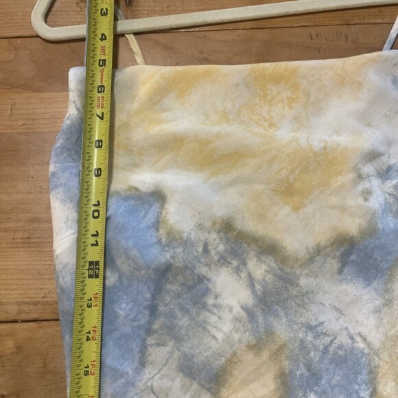 Blue & White Tie Dye IRIS Satin Slip Dress - Cowl Neck Sz S Princess Coquette - Picture 5 of 9